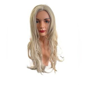 Halloween Long Blonde Wig Adjustable Breathable Cap